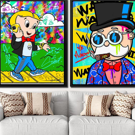 Quadro su tela Personaggi cartoon pop art colorati