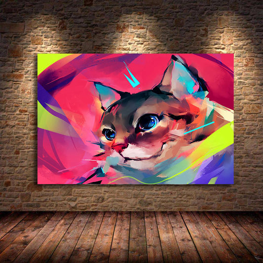 Quadro su tela Gatto pop art colorato