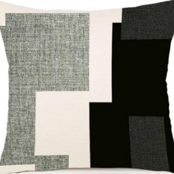Federa cuscino forme astratte bianco nero