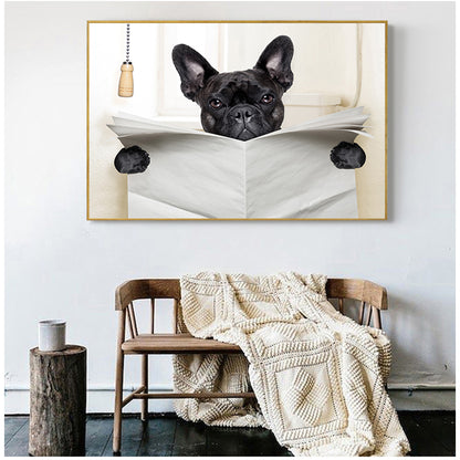 Quadro cane che legge