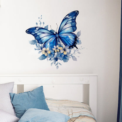 Adesivo Murale Farfalla e Fiori