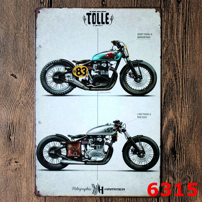 Targa in metallo Motociclette vintage