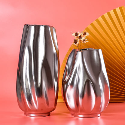 Vaso trasparente argento