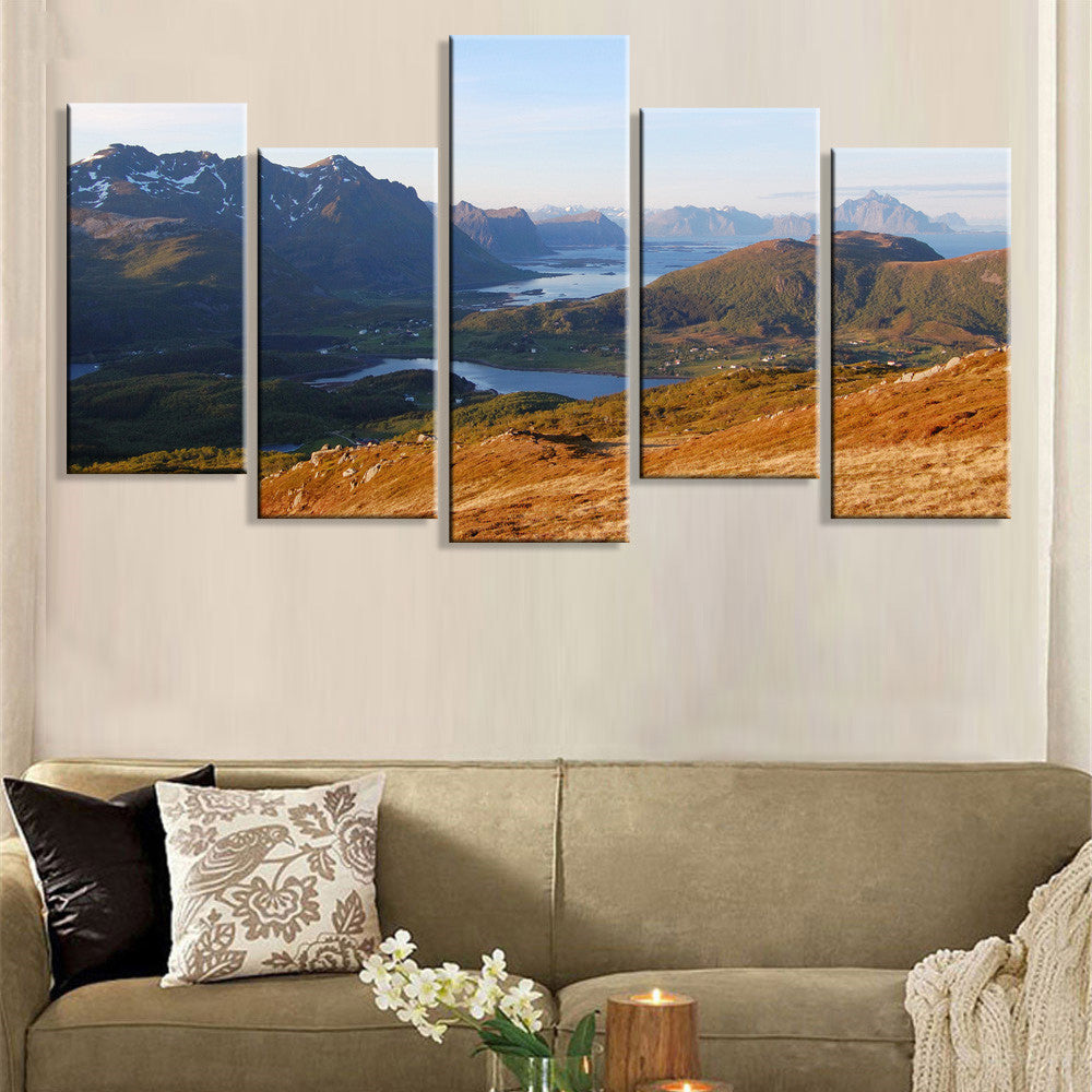 Quadro su tela Lago di montagna al tramonto