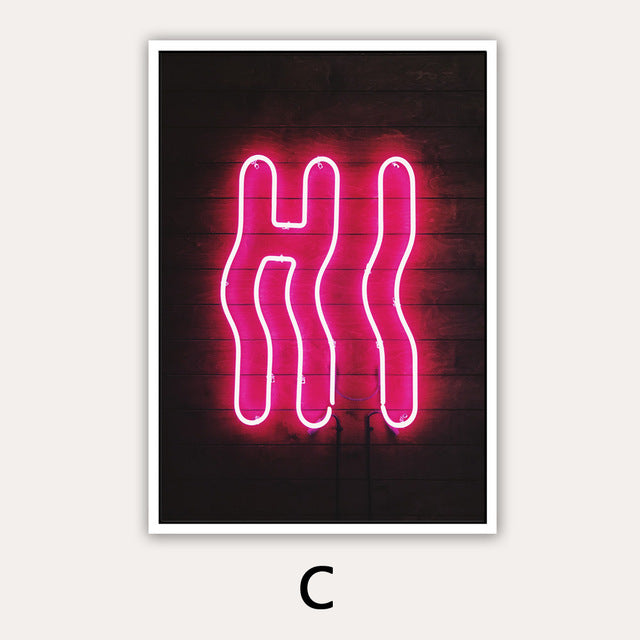 Poster cuore neon