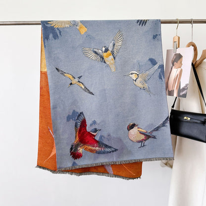Sciarpa jacquard invernale dipinti