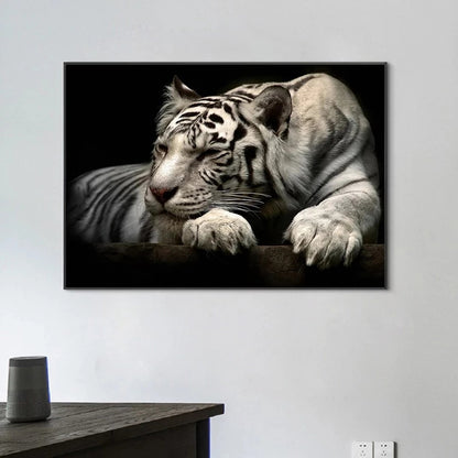 Quadro tela tigre bianco nero