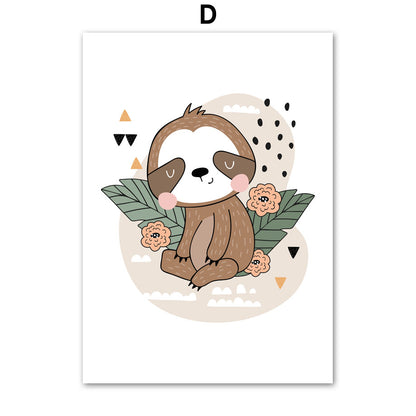 Poster Zebra leopardo panda carini