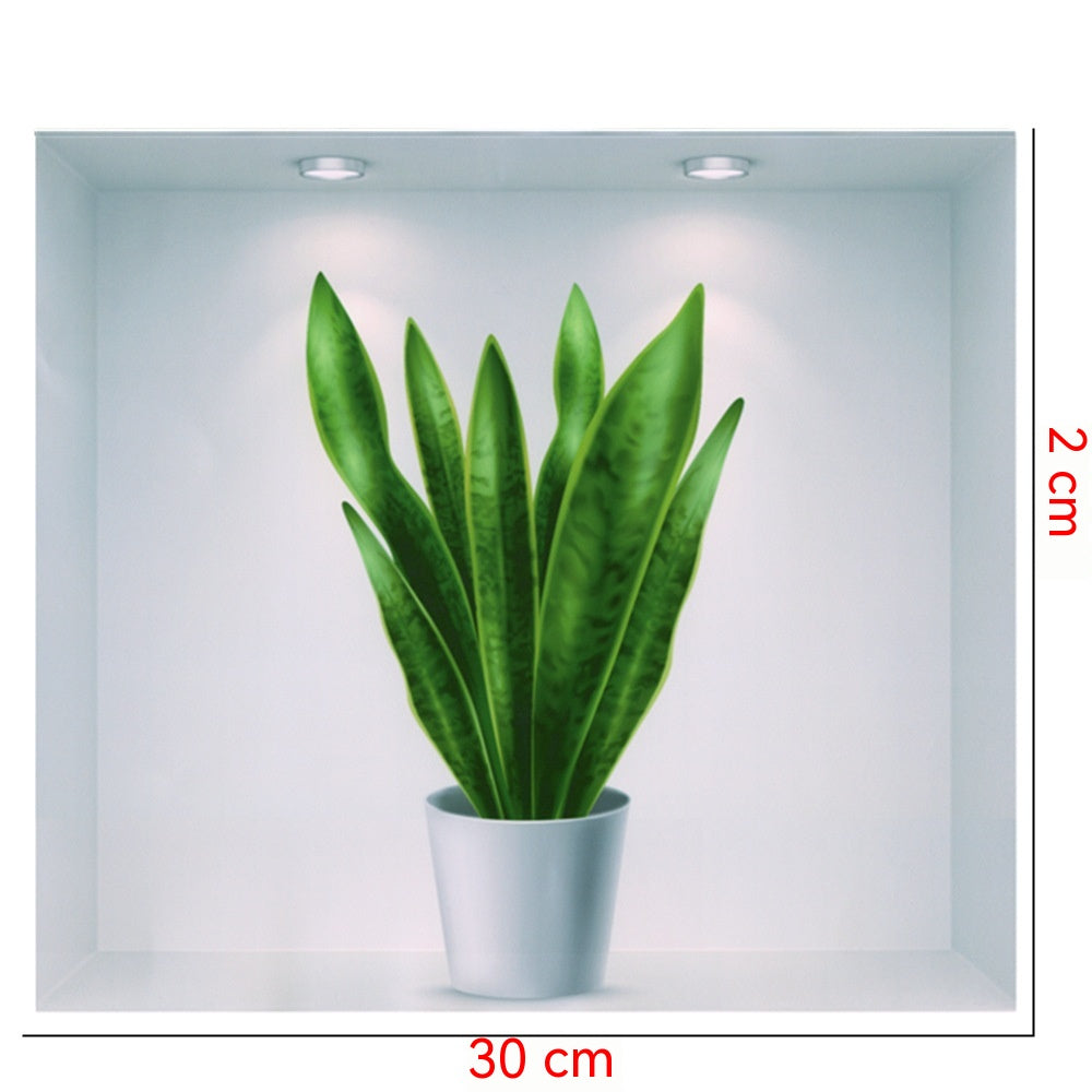 Adesivo fiori e vaso 3D