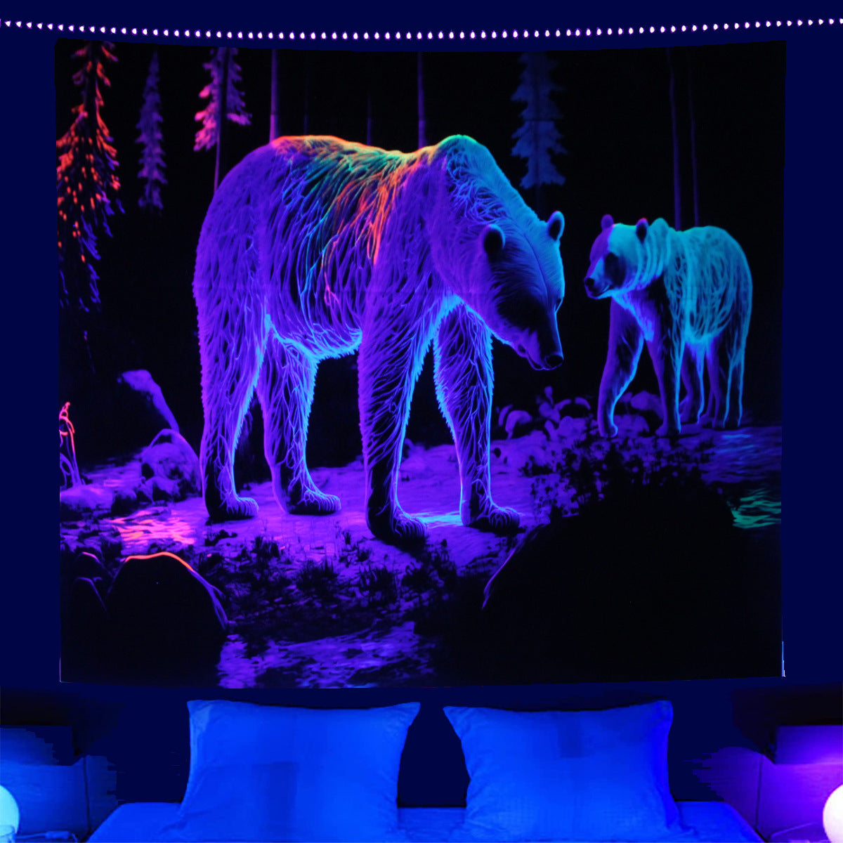 Arazzo Orso Polare Fluo