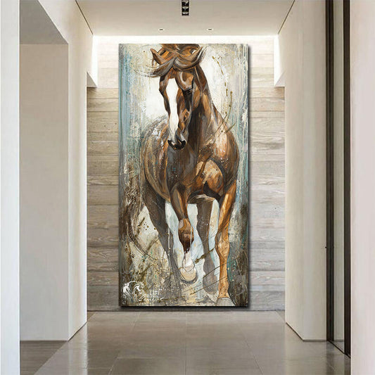 Quadro su tela Cavallo stilizzato in oro