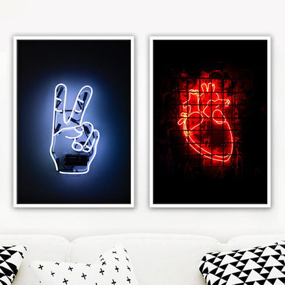 Poster cuore neon