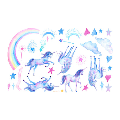 Adesivo murale unicorno e stelle