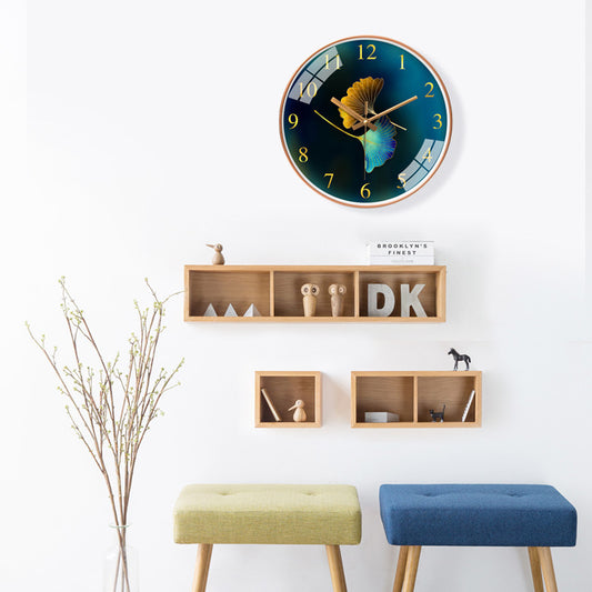 Orologio rotondo pesce azzurro dipinto