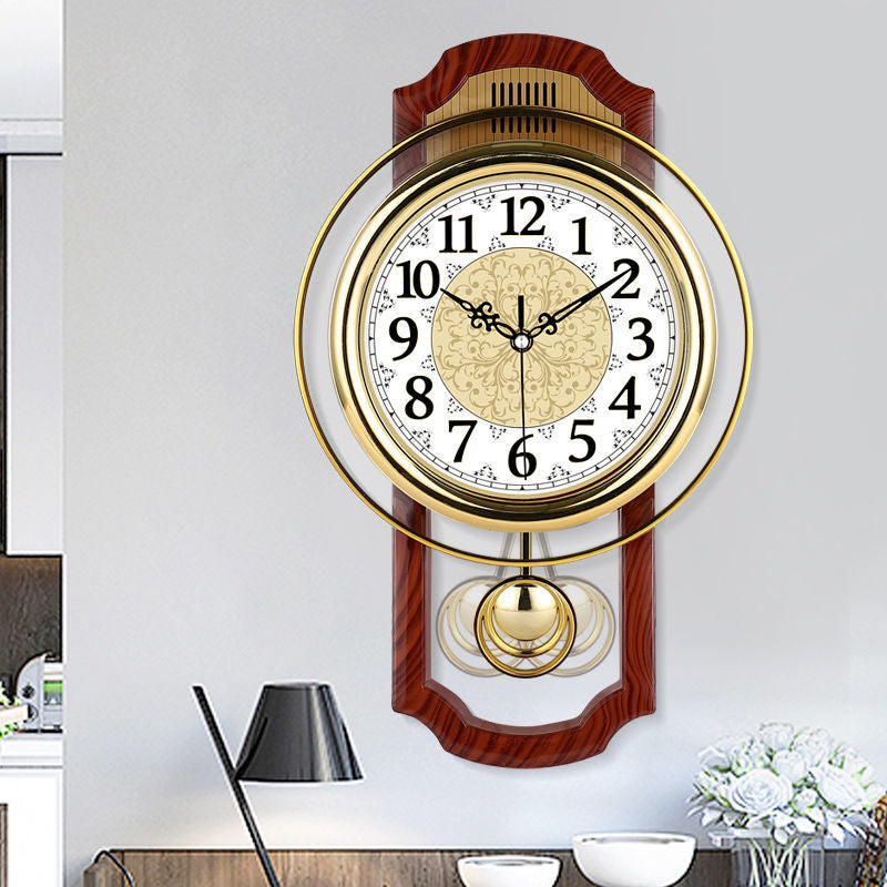 Orologio da parete Scacchiera rossa dorato