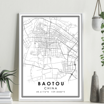 Quadro Mappa Città Cinesi