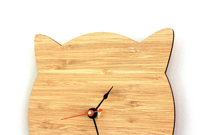 Orologio da parete Gatto sagoma bambù