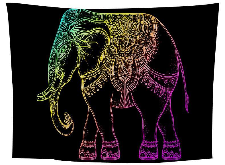 Arazzo Elefante Arcobaleno