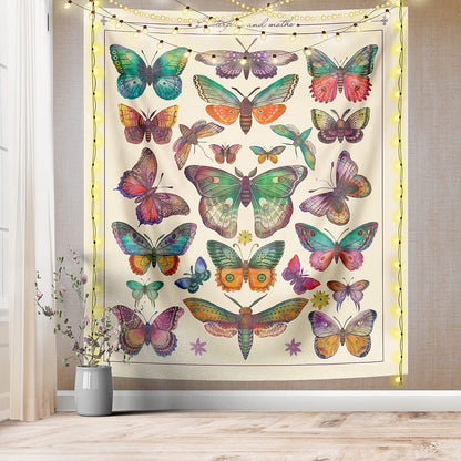 Arazzo farfalle retrò beige