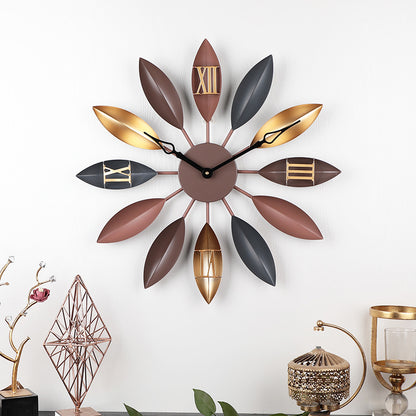 Orologio da parete Foglie dorate art déco