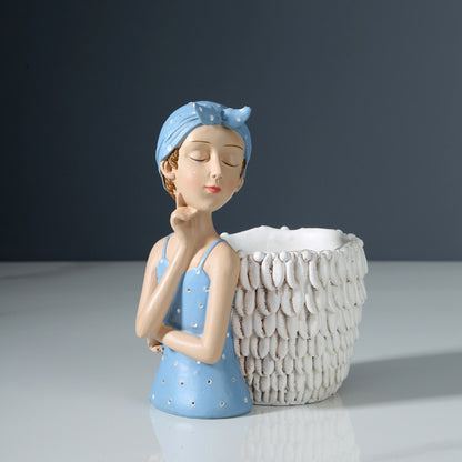 Figura Ragazza con Bouquet
