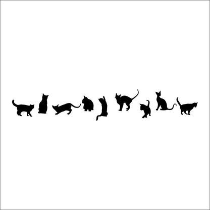 Adesivo murale Gatti neri silhouetta in processione