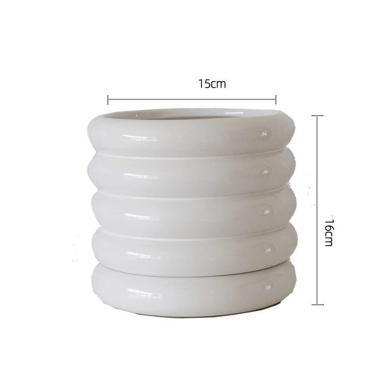 Vaso Ceramica Argentato