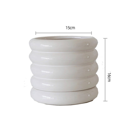 Vaso Ceramica Argentato