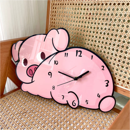 Orologio da parete Elefante rosa cartone
