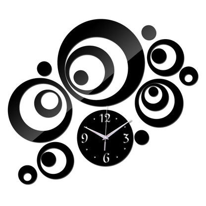 Specchio-orologio murale rotondo