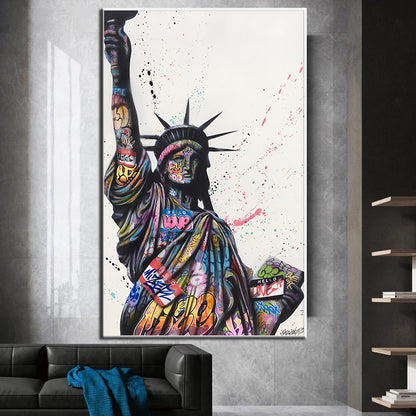 Quadro graffiti Statua Libertà