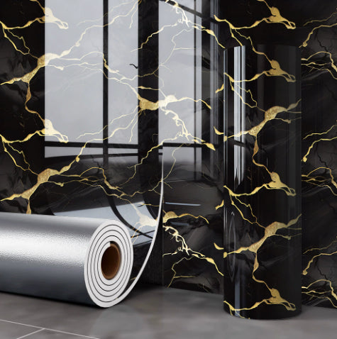 Adesivo murale Marmo bianco con venature oro