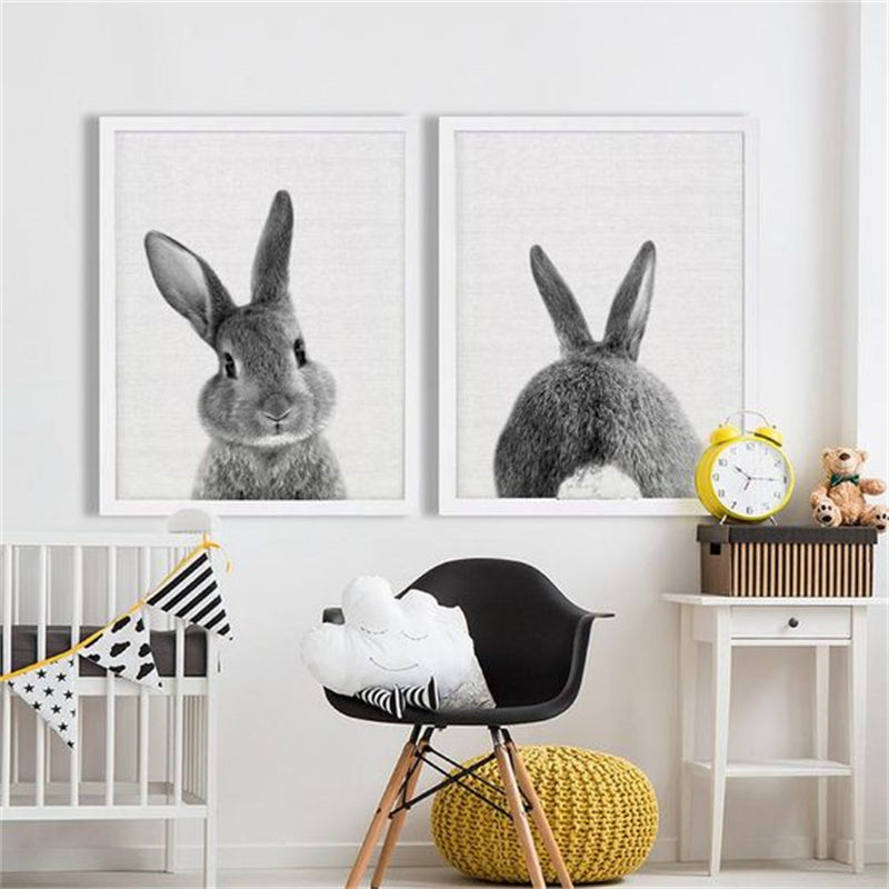 Poster Coda di coniglio in bianco e nero