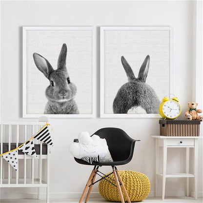 Poster Coda di coniglio in bianco e nero