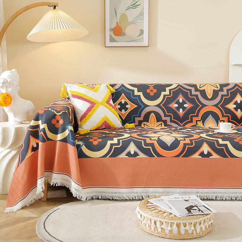 Plaid divano beige pattern geometrico
