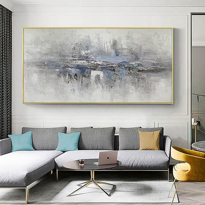 Quadro astratto grigio azzurro