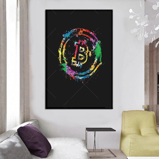 Quadro su tela Bitcoin pop art