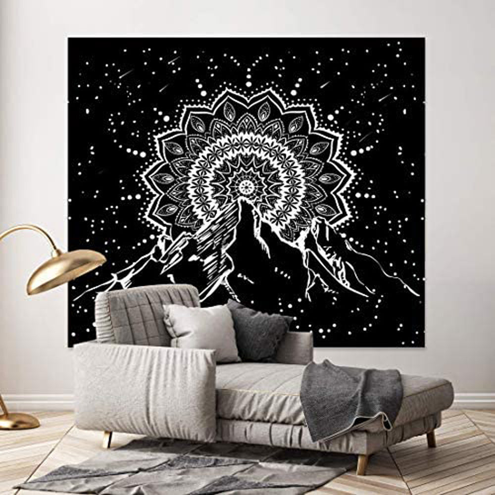 Arazzo mandala monocromo