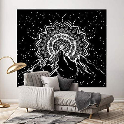 Arazzo mandala monocromo