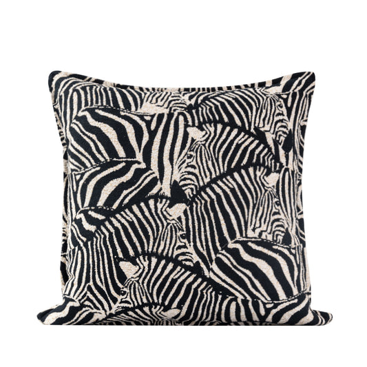 Cuscino bianco nero stampato zebra