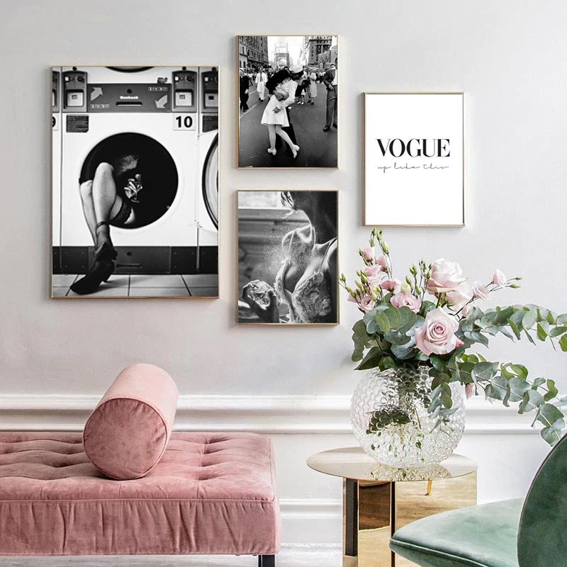 Quadro donna bianco e nero