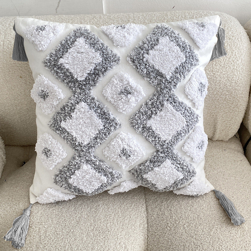 Cuscino boho con nappine