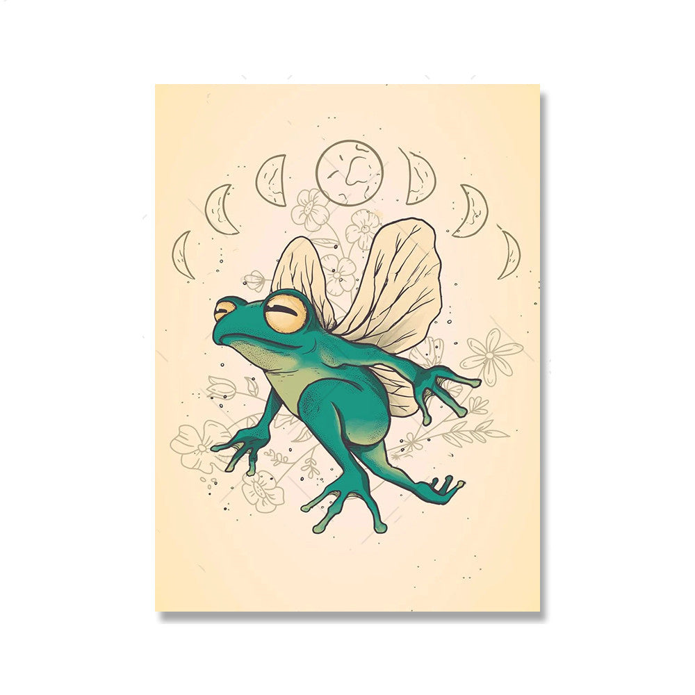 Quadro rana e funghi