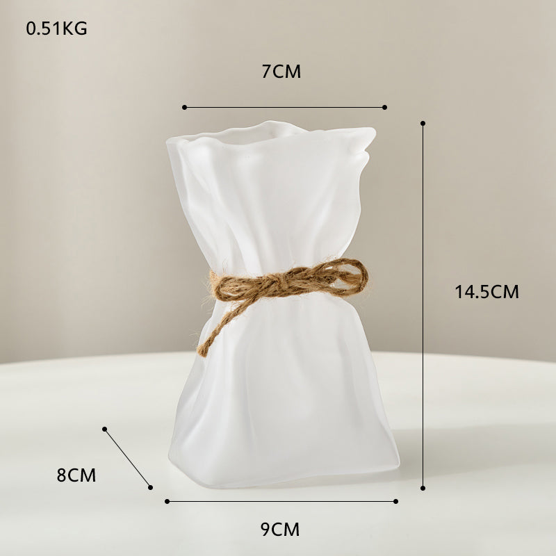 Vaso vetro fiori secchi