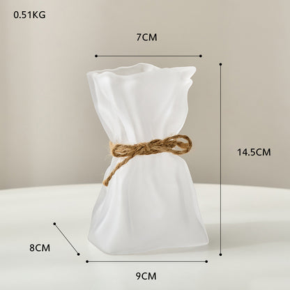 Vaso vetro fiori secchi