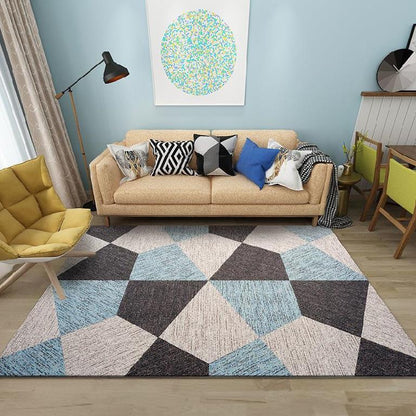 Tappeto losanghe turchese grigio beige