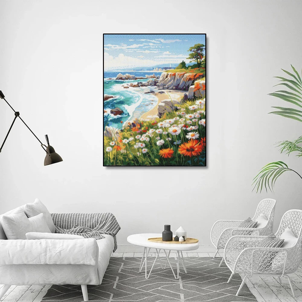Quadro ricamato paesaggio