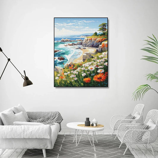 Quadro ricamato paesaggio