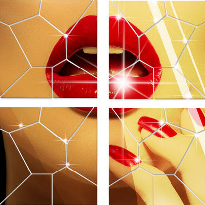 Adesivo murale Motivo geometrico e specchi