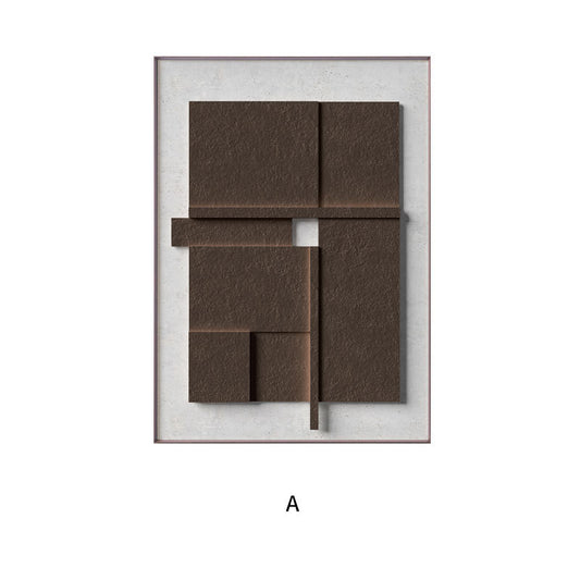 Quadro su tela Forme astratte marrone bianche minimaliste